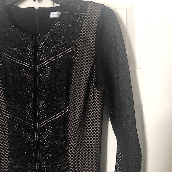 Dress the Population Mesh detail black/nude dress - Picture 4 of 6